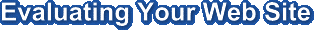 Evaluating Your Web Site