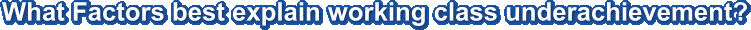 What Factors best explain working class underachievement?
