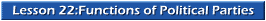 Lesson 22:Functions of Political Parties